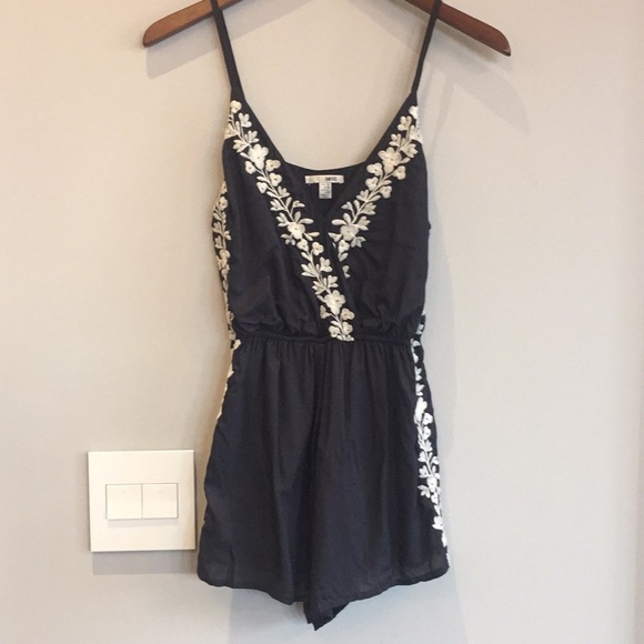 society Amuse Other - Blue Embellished Romper Adjustable Straps - XS